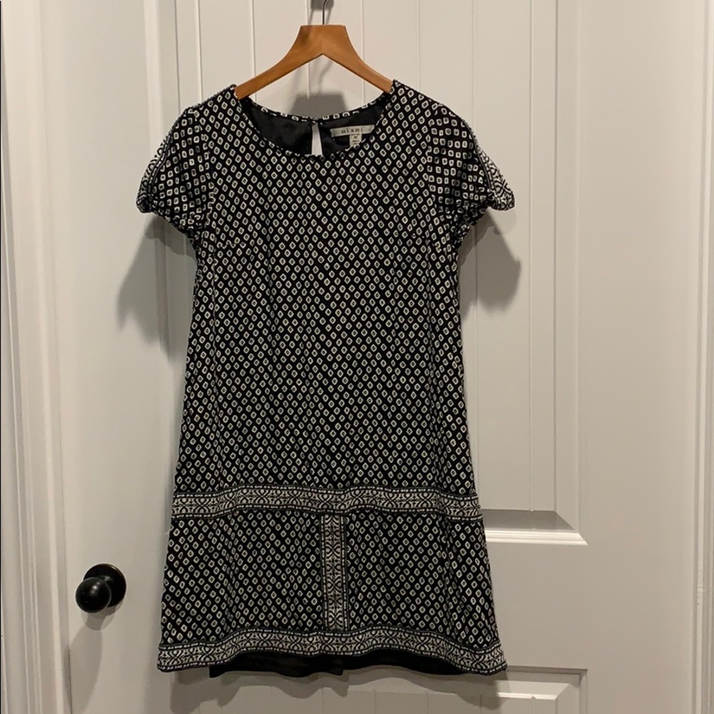 Black and white shift dress